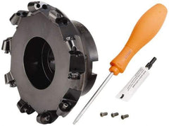 Kennametal - 152.4mm Cut Diam, 8mm Max Depth, 1-1/2" Arbor Hole, 10 Inserts, RP.T 1605... Insert Style, Indexable Copy Face Mill - BMD600 Cutter Style, 13,100 Max RPM, 2-1/2 High, Through Coolant, Series KSRM - Eagle Tool & Supply