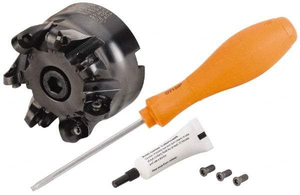 Kennametal - 76.2mm Cut Diam, 8mm Max Depth, 1" Arbor Hole, 7 Inserts, RP.T 1605... Insert Style, Indexable Copy Face Mill - BMD300 Cutter Style, 19,800 Max RPM, 2 High, Through Coolant, Series KSRM - Eagle Tool & Supply