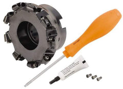 Kennametal - 101.6mm Cut Diam, 6mm Max Depth, 1-1/4" Arbor Hole, 9 Inserts, RP.T 1204... Insert Style, Indexable Copy Face Mill - BMD400 Cutter Style, 23,800 Max RPM, 2 High, Through Coolant, Series KSRM - Eagle Tool & Supply