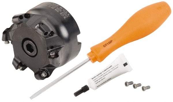 Kennametal - 76.2mm Cut Diam, 6mm Max Depth, 1" Arbor Hole, 6 Inserts, RP.T 1204... Insert Style, Indexable Copy Face Mill - BMD300 Cutter Style, 28,100 Max RPM, 2 High, Through Coolant, Series KSRM - Eagle Tool & Supply