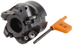 Kennametal - 66mm Cut Diam, 8mm Max Depth, 27mm Arbor Hole, 5 Inserts, RD.X 1604... Insert Style, Indexable Copy Face Mill - 50mm High, Series KDM - Eagle Tool & Supply