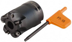 Kennametal - 40mm Cut Diam, 5mm Max Depth, 16mm Arbor Hole, 5 Inserts, RD.. 1003... Insert Style, Indexable Copy Face Mill - 40mm High, Series KDM - Eagle Tool & Supply
