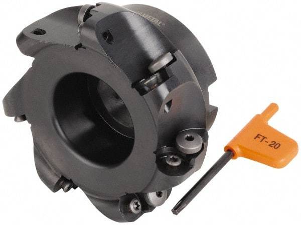 Kennametal - 101.6mm Cut Diam, 8mm Max Depth, 1-1/4" Arbor Hole, 7 Inserts, RD.. 1604... Insert Style, Indexable Copy Face Mill - KDM400 Cutter Style, 55.12mm High, Series KDM - Eagle Tool & Supply