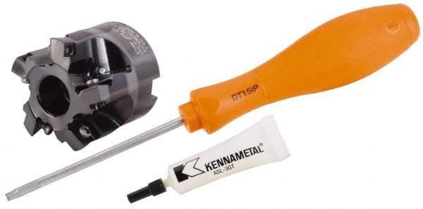 Kennametal - 50mm Cut Diam, 22mm Arbor Hole, 3mm Max Depth of Cut, Indexable Chamfer & Angle Face Mill - 5 Inserts, SD.T 1204... Insert, Right Hand Cut, 5 Flutes, Through Coolant, Series Z-Axis Mills - Eagle Tool & Supply