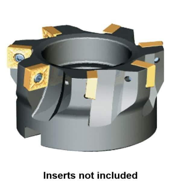 Kennametal - 10 Inserts, 100mm Cut Diam, 32mm Arbor Diam, 6.57mm Max Depth of Cut, Indexable Square-Shoulder Face Mill - 0/90° Lead Angle, 50mm High, SP.T 10T3.. Insert Compatibility, Series KSSM - Eagle Tool & Supply