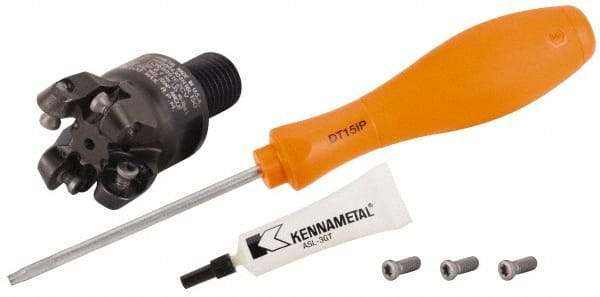 Kennametal - 1-1/2" Cutting Diam, 1-1/2" Max Depth of Cut, Modular Connection Indexable Copy End Mill - 3 Inserts, RP.T 43.. Insert, KSRM Toolholder, Through Coolant - Eagle Tool & Supply