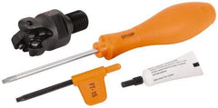 Kennametal - 38.1mm Cutting Diam, 1-1/2" Max Depth of Cut, Modular Connection Indexable Copy End Mill - 3 Inserts, RP.T 1605M0.. Insert, BMD Toolholder, Through Coolant - Eagle Tool & Supply