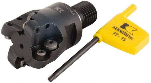Kennametal - 42mm Cutting Diam, 1.6535" Max Depth of Cut, Modular Connection Indexable Copy End Mill - 4 Inserts, RD.. 12T3.. Insert - Eagle Tool & Supply