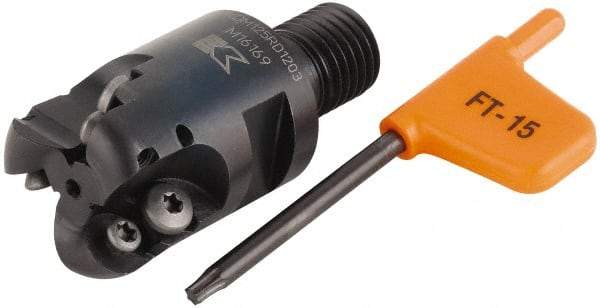 Kennametal - 35mm Cutting Diam, 1.378" Max Depth of Cut, Modular Connection Indexable Copy End Mill - 3 Inserts, RD.. 12T3.. Insert - Eagle Tool & Supply