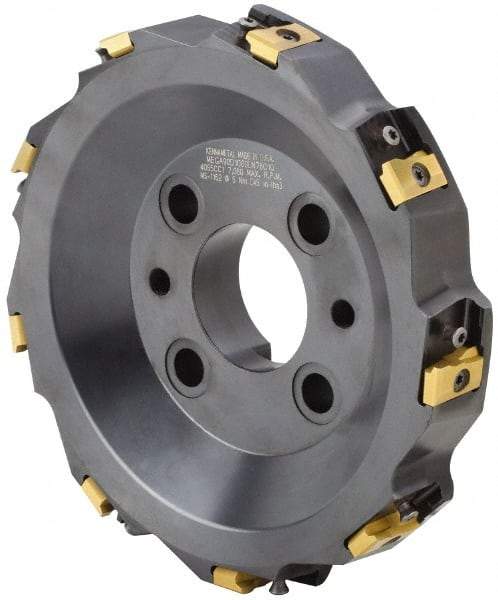 Kennametal - 9 Inserts, 10" Cut Diam, 2-1/2" Arbor Diam, 25.45mm Max Depth of Cut, Indexable Square-Shoulder Face Mill - 0/90° Lead Angle, 2-3/8" High, LN.U 2210.. Insert Compatibility, Series MEGA90 - Eagle Tool & Supply