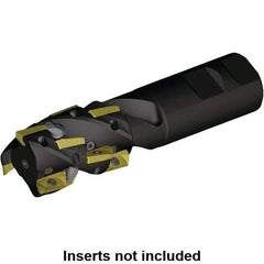 Kennametal - 40mm Cut Diam, 40.82mm Max Depth of Cut, 32mm Shank Diam, 141mm OAL, Indexable Square Shoulder Helical End Mill - E.. 14.. Inserts, Weldon Shank, 0° Lead Angle, Through Coolant, Series Mill 1-14 - Eagle Tool & Supply