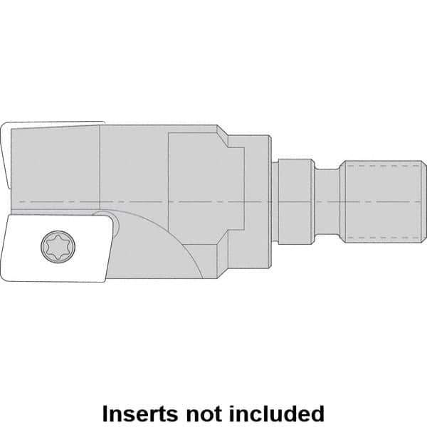 Kennametal - 16mm Cut Diam, 8.5mm Max Depth of Cut, 25.21mm OAL, Indexable Square Shoulder Helical End Mill - AD.. 1035.. Inserts, M8 Modular Connection, 0° Lead Angle, Series NGE-A - Eagle Tool & Supply