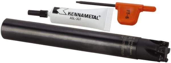 Kennametal - 18.92mm Cut Diam, 6.93mm Max Depth of Cut, 3/4" Shank Diam, 6" OAL, Indexable Square Shoulder End Mill - EP.. 0708.. Inserts, Cylindrical Shank, 0° Lead Angle, Through Coolant, Series Mill 1-07 - Eagle Tool & Supply