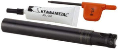 Kennametal - 16mm Cut Diam, 6.98mm Max Depth of Cut, 16mm Shank Diam, 100mm OAL, Indexable Square Shoulder End Mill - EDPT 0703.. Inserts, Cylindrical Shank, 0° Lead Angle, Through Coolant, Series Mill 1-07 - Eagle Tool & Supply