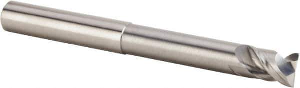 Kennametal - 1/2", 2 Flute, Single End, Solid Carbide, 0.03" Corner Radius End Mill - 6" OAL, 45° Helix, Right Hand Flute, 5/8" LOC, Right Hand Cut, 3-3/8" Extended Reach - Eagle Tool & Supply