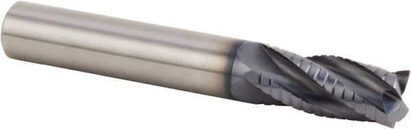 Kennametal - 12mm Diam, 26mm LOC, 4 Flute Solid Carbide 45° Corner Chamfer Roughing End Mill - 83mm OAL, 12mm Shank Diam, Single End, Centercutting, 30° Helix - Eagle Tool & Supply
