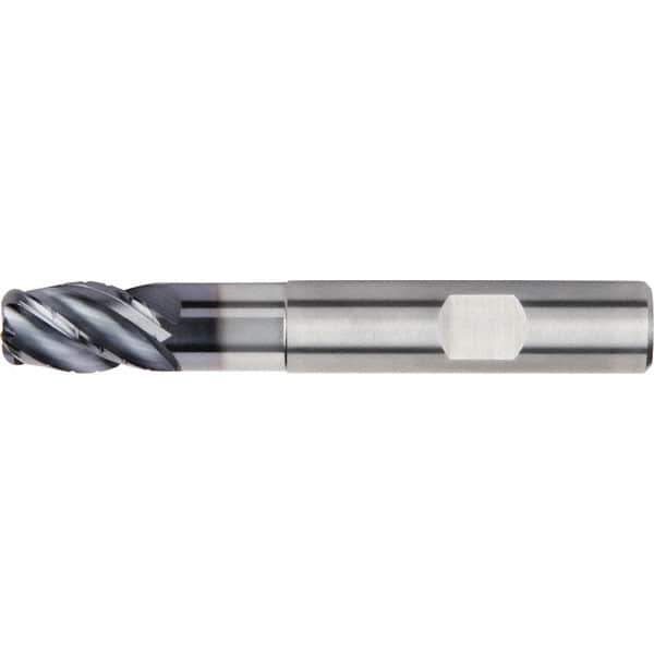 Kennametal - 8mm, 4 Flute, Single End, Solid Carbide, 1mm Corner Radius End Mill - 68mm OAL, 38° Helix, Right Hand Flute, 12mm LOC, Right Hand Cut, 24mm Extended Reach - Eagle Tool & Supply