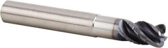 Kennametal - 12mm, 4 Flute, Single End, Solid Carbide, 4mm Corner Radius End Mill - 84mm OAL, 38° Helix, Right Hand Flute, 18mm LOC, Right Hand Cut, 36mm Extended Reach - Eagle Tool & Supply