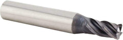 Kennametal - 7/16", 9/16" LOC, 7/16" Shank Diam, 2-5/32" OAL, 4 Flute, Solid Carbide Square End Mill - Single End, AlTiN Finish, Spiral Flute, 38° Helix, Centercutting, Right Hand Cut, Right Hand Flute, Series UEDE - Eagle Tool & Supply
