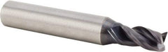 Kennametal - 5/16", 27/64" LOC, 5/16" Shank Diam, 1-3/4" OAL, 3 Flute, Solid Carbide Square End Mill - Single End, AlTiN Finish, Spiral Flute, 38° Helix, Centercutting, Right Hand Cut, Right Hand Flute, Series UEDE - Eagle Tool & Supply