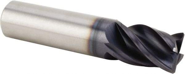 Kennametal - 12mm, 15mm LOC, 12mm Shank Diam, 55mm OAL, 4 Flute, Solid Carbide Square End Mill - Single End, AlTiN Finish, Spiral Flute, 38° Helix, Centercutting, Right Hand Cut, Right Hand Flute, Series UEDE - Eagle Tool & Supply