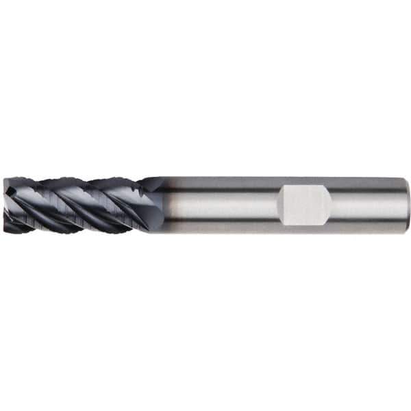Kennametal - 12mm Diam, 26mm LOC, 4 Flute Solid Carbide 45° Corner Chamfer Roughing End Mill - 83mm OAL, 12mm Shank Diam, Single End, Centercutting, 45° Helix - Eagle Tool & Supply