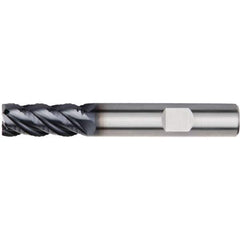 Kennametal - 25mm Diam, 45mm LOC, 6 Flute Solid Carbide 45° Corner Chamfer Roughing End Mill - 121mm OAL, 63/64" Shank Diam, Single End, Centercutting, 45° Helix - Eagle Tool & Supply