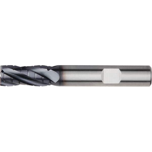Kennametal - 6mm, 4 Flute, Single End, Solid Carbide, Corner Chamfer End Mill - 57mm OAL, 30° Helix, Right Hand Flute, 13mm LOC, Right Hand Cut - Eagle Tool & Supply