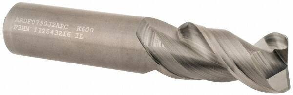 Kennametal - 3/4", 2 Flute, Single End, Solid Carbide, 0.06" Corner Radius End Mill - 4" OAL, 45° Helix, Right Hand Flute, 1-1/2" LOC, Right Hand Cut - Eagle Tool & Supply