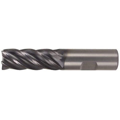 Kennametal - 3/4", 5 Flute, Single End, Solid Carbide, 0.12" Corner Radius End Mill - 4" OAL, 38° Helix, Right Hand Flute, 1-1/2" LOC, Right Hand Cut - Eagle Tool & Supply