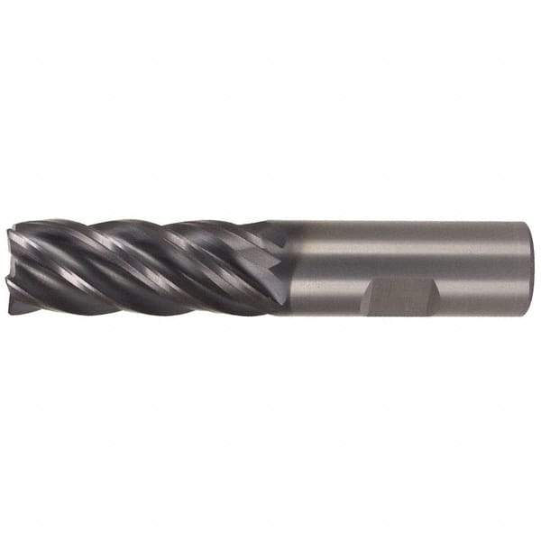 Kennametal - 1", 5 Flute, Single End, Solid Carbide, Corner Radius End Mill - 4-1/2" OAL, 38° Helix, Right Hand Flute, 1-3/4" LOC, Right Hand Cut - Eagle Tool & Supply