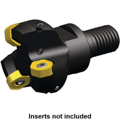 Kennametal - 25mm Cut Diam, 0.064" Max Depth, M16 Modular Connection Indexable High-Feed End Mill - Screw Holding Method, HNGJ0604ANENLD Insert, KSHR Toolholder, Through Coolant - Eagle Tool & Supply