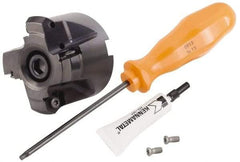 Kennametal - 2" Cut Diam, 3/4" Arbor Hole, 4.42mm Max Depth of Cut, 30° Indexable Chamfer & Angle Face Mill - 4 Inserts, HNGJ 0604... Insert, Right Hand Cut, 4 Flutes, Through Coolant, Series Dodeka Mini HD - Eagle Tool & Supply