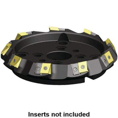 Kennametal - 250mm Cut Diam, 60mm Arbor Hole, 21.4mm Max Depth of Cut, 60° Indexable Chamfer & Angle Face Mill - 11 Inserts, LN.U 2210... Insert, Right Hand Cut, 11 Flutes, Through Coolant, Series MEGA60 - Eagle Tool & Supply