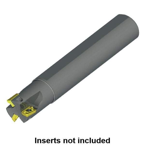 Kennametal - 16mm Cut Diam, 9mm Max Depth of Cut, 16mm Shank Diam, 160.21mm OAL, Indexable Square Shoulder End Mill - ADKT 1035.. Inserts, Cylindrical Shank, 0° Lead Angle, Series NGE-A - Eagle Tool & Supply