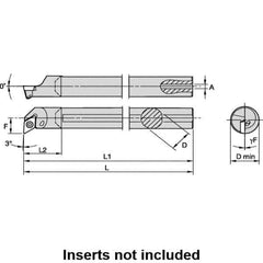 Kennametal - 16mm Min Bore Diam, 181.17mm OAL, 12mm Shank Diam, L-SDUP Indexable Boring Bar - 22.35mm Max Bore Depth, DP.. 070204 Insert, Screw Holding Method - Eagle Tool & Supply