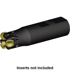 Kennametal - 25mm Cutting Diam, 63/64" Shank Diam, 63/64" Max Depth of Cut, Straight Shank Indexable Copy End Mill - 3 Inserts, RN.J 10T3M0.N.. Insert, KDR Toolholder - Eagle Tool & Supply