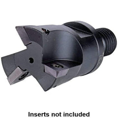 Kennametal - 1.378" Cut Diam, 8mm Max Depth of Cut, 2.6575" OAL, Indexable Square Shoulder Helical End Mill - XD.. 10T3.. Inserts, M16 Modular Connection, Series KMM - Eagle Tool & Supply