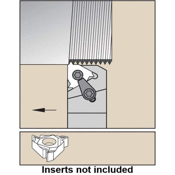 Kennametal - External Thread, Right Hand Cut, 32mm Shank Width x 32mm Shank Height Indexable Threading Toolholder - 170mm OAL, LT 16ER Insert Compatibility, LSAS Toolholder, Series LT Threading - Eagle Tool & Supply