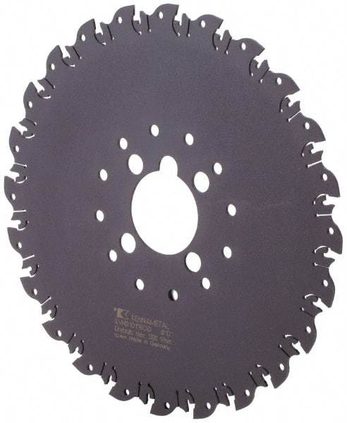 Kennametal - Arbor Hole Connection, 1/8" Cutting Width, 3-1/4" Depth of Cut, 10" Cutter Diam, 2" Hole Diam, 24 Tooth Indexable Slotting Cutter - KVNS Toolholder, OD 3118.. Insert - Eagle Tool & Supply
