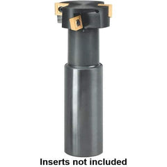 Kennametal - 1.9685" Cutting Diam x 0.8661" Cutting Width, 4 Cutter Inserts, 1.2598" Shank Diam, Indexable T-Slot Cutter - Insert Style SDMT 120408EGG, 5.5118" OAL, 2 Flutes - Eagle Tool & Supply