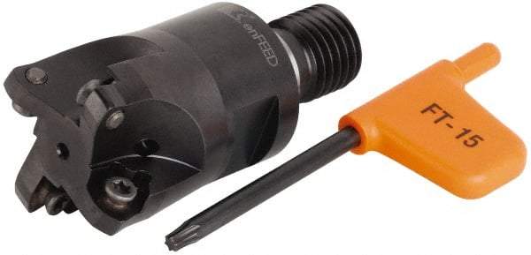 Kennametal - 42mm Cut Diam, 0.0591" Max Depth, M16 Modular Connection Indexable High-Feed End Mill - Screw Holding Method, WP..06X4.. Insert, Through Coolant - Eagle Tool & Supply