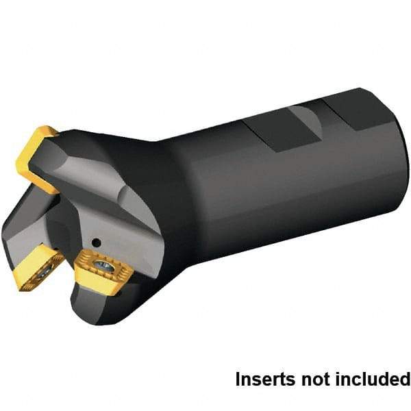 Kennametal - 45° Lead Angle, 53.95mm Max Cut Diam, 40mm Min Cut Diam, 6.61mm Max Depth of Cut, Indexable Chamfer and Angle End Mill - 3 Inserts, SECW 1404AEENLN Insert Style, 110mm Overall Length, Through Coolant, Straight Shank - Eagle Tool & Supply