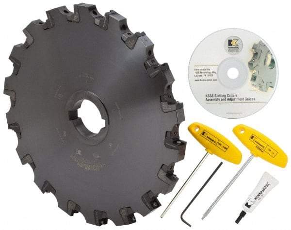 Kennametal - Arbor Hole Connection, 0.709" Cutting Width, 4.516" Depth of Cut, 12" Cutter Diam, 2" Hole Diam, 18 Tooth Indexable Slotting Cutter - KSSS Toolholder, SD.. 43.. Insert, Neutral Cutting Direction - Eagle Tool & Supply