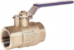 Milwaukee Valve - 1-1/2" Pipe, Full Port, Brass UL, CSA, FM, NSF Approved Ball Valve - 2 Piece, Threaded (NPT) Ends, Lever Handle, 600 WOG, 150 WSP - Eagle Tool & Supply