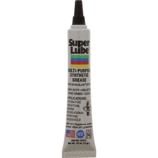 Synco Chemical - 0.5 oz Tube Synthetic General Purpose Grease - Translucent White, Food Grade, 450°F Max Temp, NLGIG 2, - Eagle Tool & Supply