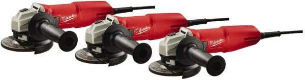 Milwaukee Tool - 4-1/2" Wheel Diam, 11,000 RPM, Corded Angle & Disc Grinder - 120 Volts, 7 Amps, Front Exhaust - Eagle Tool & Supply