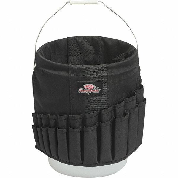 Bucket Boss - 44 Pocket General Purpose Holster - Polyester, Black, 11" Wide x 11" High - Eagle Tool & Supply