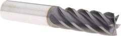 Niagara Cutter - 1/2", 1-1/4" LOC, 1/2" Shank Diam, 3" OAL, 6 Flute, Solid Carbide Square End Mill - Single End, AlTiN Finish, Spiral Flute, 38° Helix, Centercutting, Right Hand Cut, Right Hand Flute, Series S638 - Eagle Tool & Supply