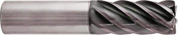Niagara Cutter - 1", 6 Flute, Single End, Solid Carbide, 1/4" Corner Radius End Mill - 5" OAL, 38° Helix, Right Hand Flute, 2" LOC, Right Hand Cut - Eagle Tool & Supply